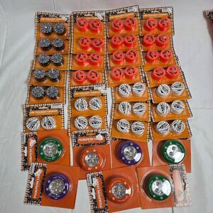 Halloween LED Light Lot – Pumpkin, Mummy & Spider Web Tealight Candles + Push Li